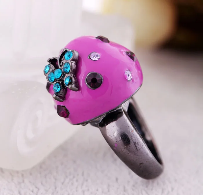 Новый дизайн, красочные эмалевые кольца Sewant с грибами, милые кольца для женщин и девочек