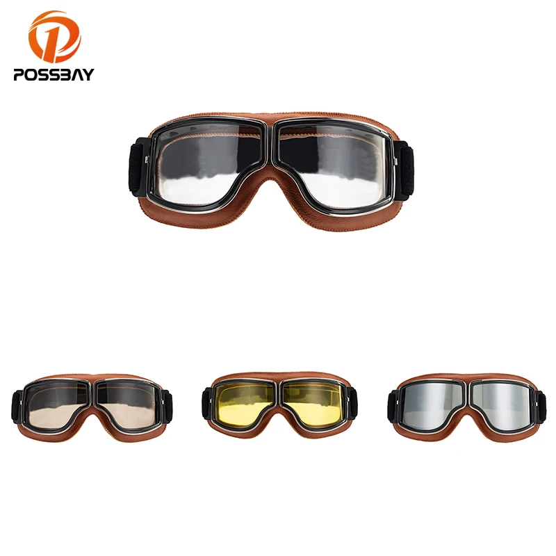 

Motorcycle Glasses Retro Dirt Bike Ski Motorcross Goggles Outdoors Sunglasses Steampunk Cafe Racer Motorcycle Helemt Accessories