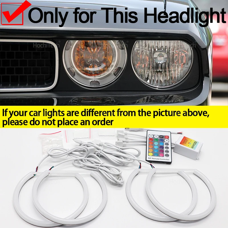 

16-цветный ультра яркий RGB хлопок, светодиодные кольца «ангельские глазки», дневный свет для Dodge challenger 2008-2014, автомобильные аксессуары