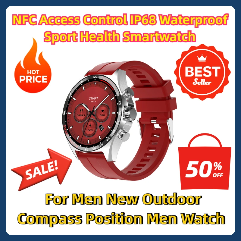 NFC контроль доступа IP68 водонепроницаемые спортивные умные часы для здоровья