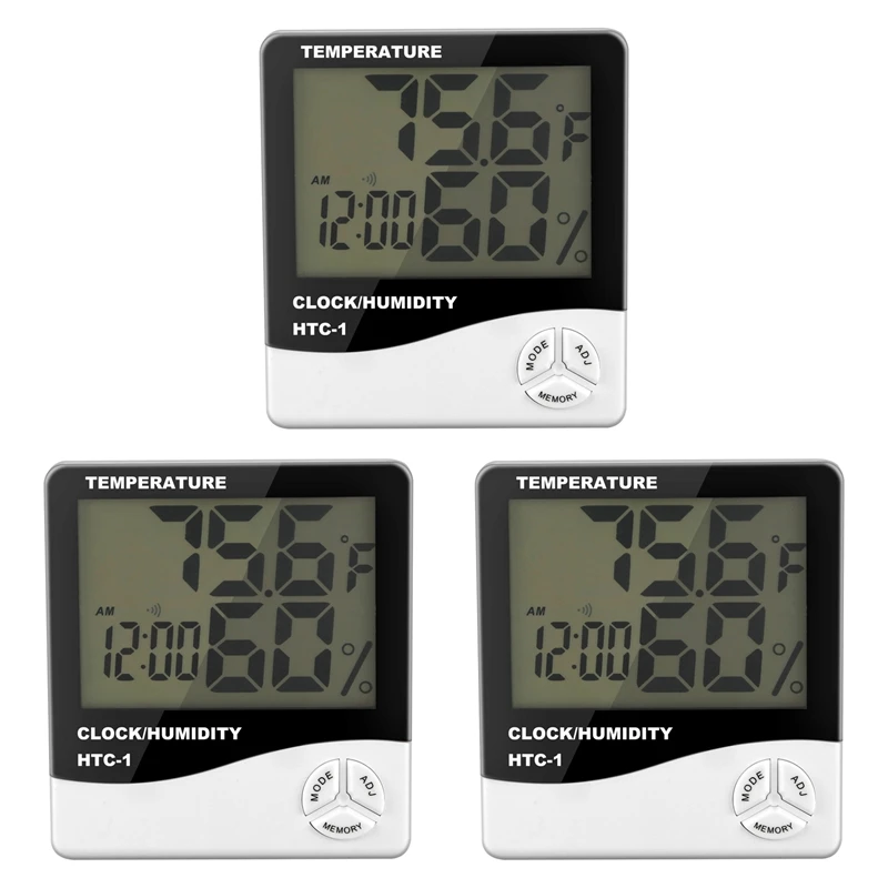 

3X Digital LCD Indoor Outdoor Room Electronic Temperature Humidity Meter Thermometer Hygrometer