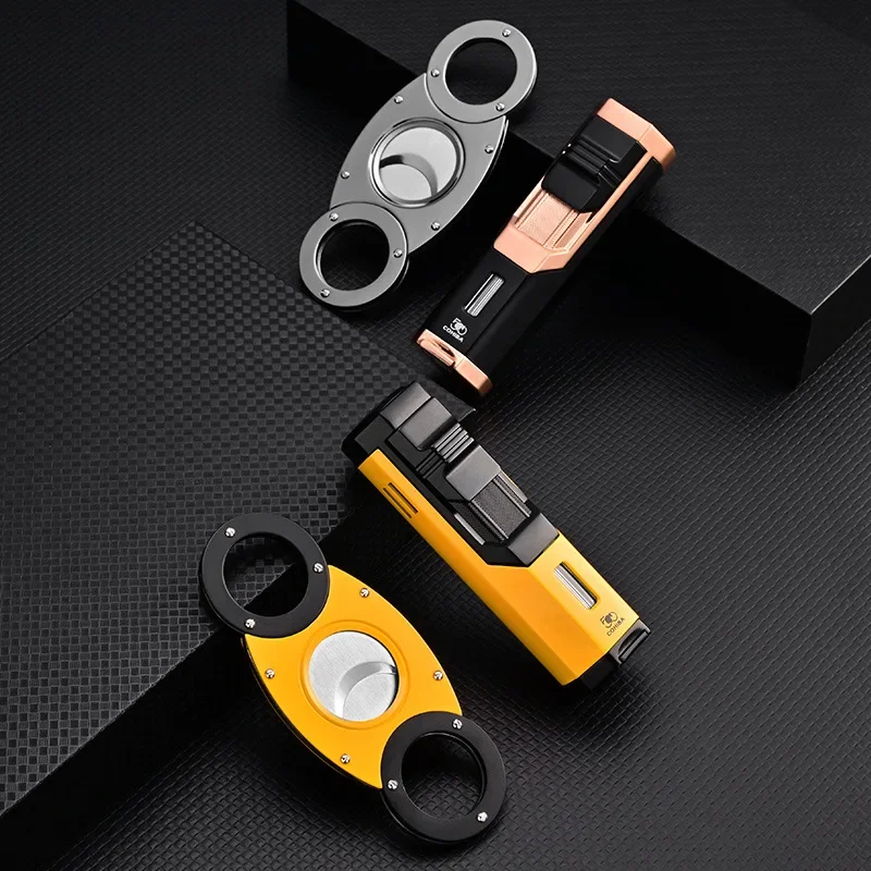 Набор для сигар COHIBA уличная ветрозащитная турбо-зажигалка с синим пламенем