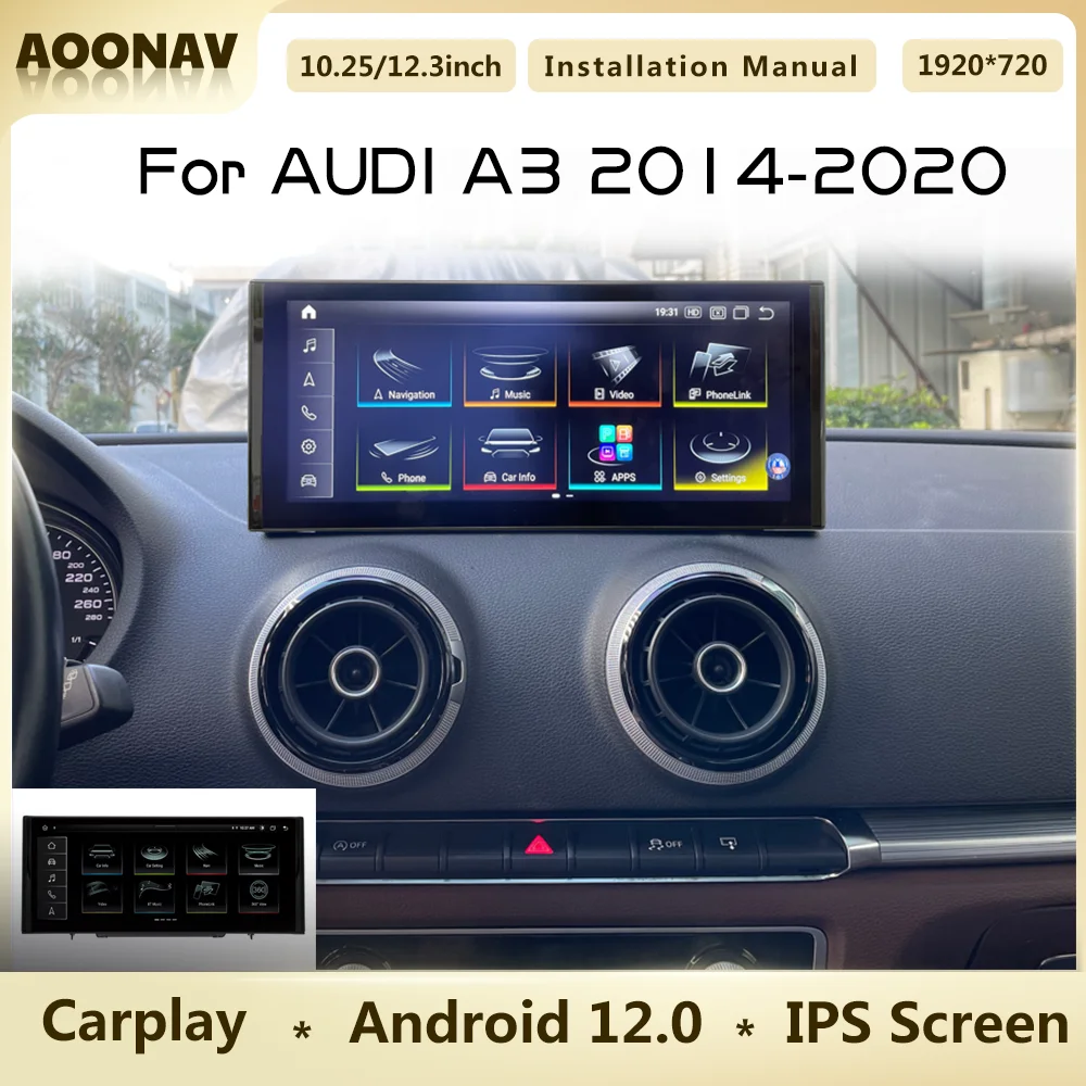 

256GB Snapdragon 662 Android 12 Car radio For Audi A3 2014 2015 2016 2017-2020 GPS Navigation Wireless Carplay Multimedia Player
