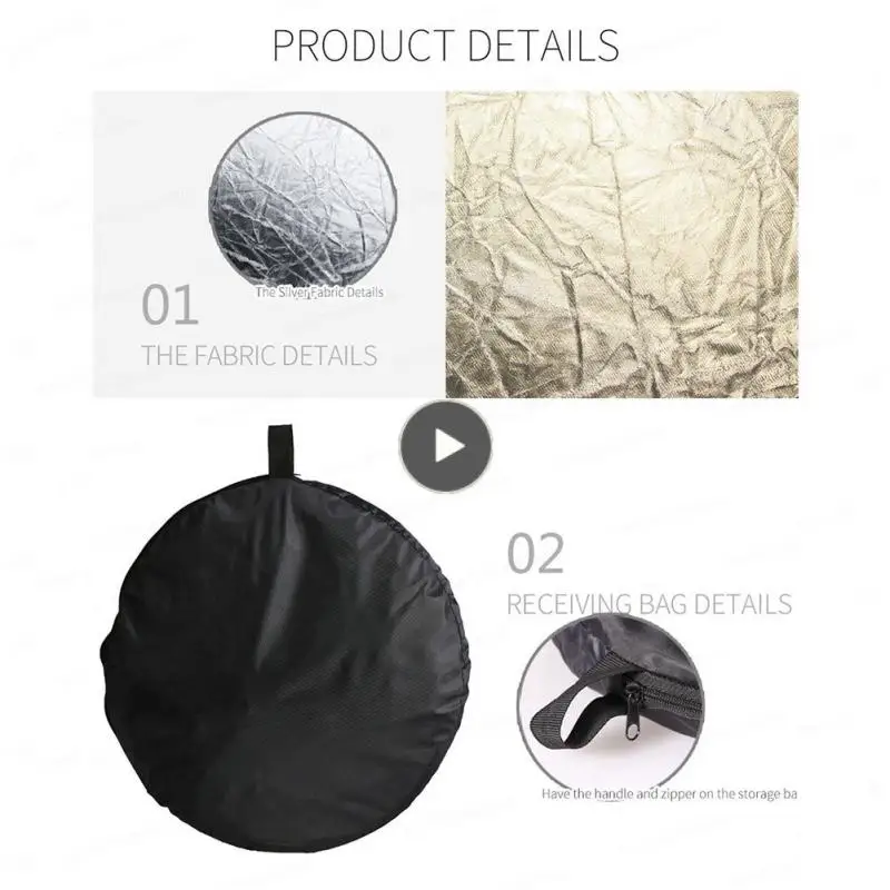 

Handheld Fill Light Board Disc Light Plate Multi-folding Collapsible Reflector Suitable For Live Photography Studio Round 30cm