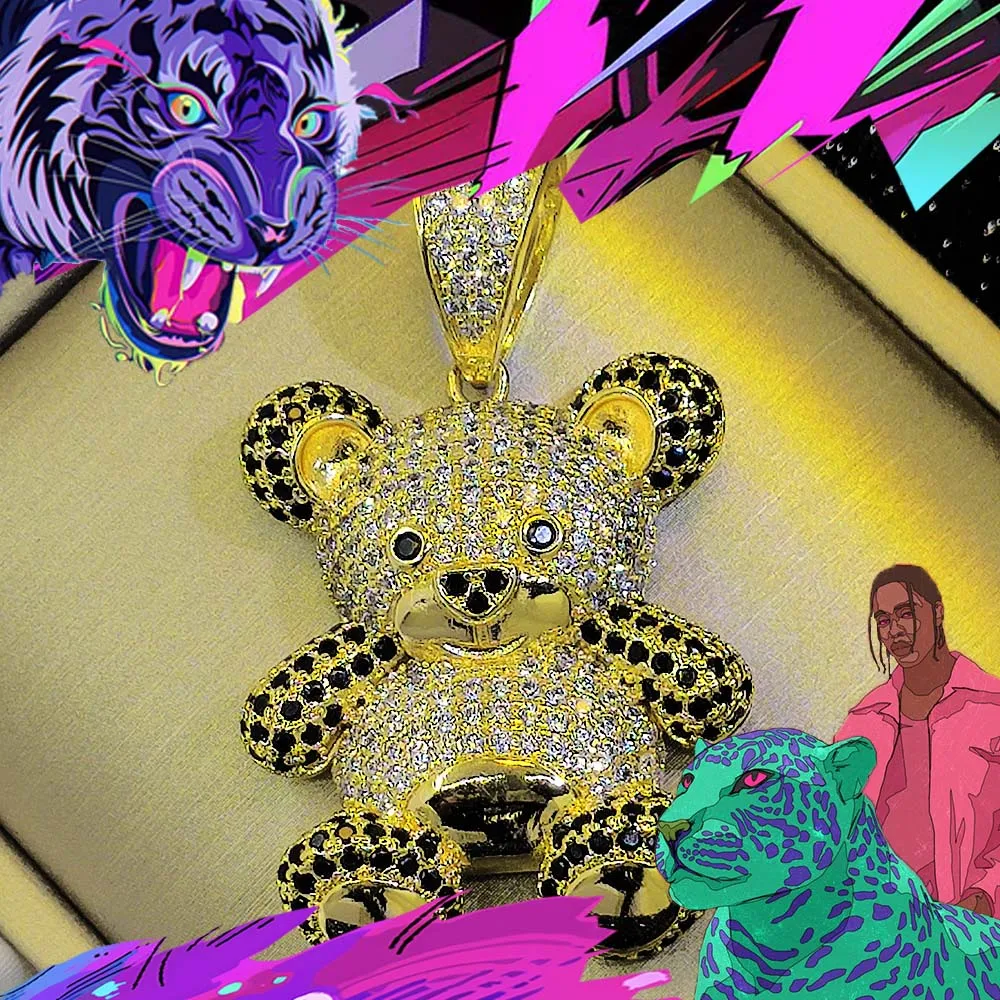 Популярное декоративное ожерелье Tiktok в стиле хип-хоп рэп кулон с бриллиантовым