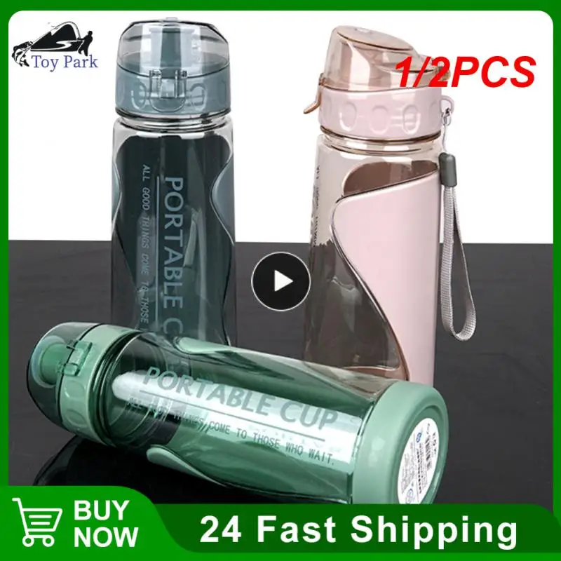

1/2PCS Water Bottle Motivational Sport Water Bottle Leakproof Bottles Drinking Outdoor Travel Gym Fitness Cup Bpa Free Plastic
