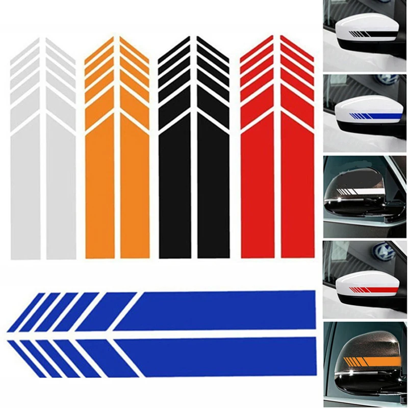 

Car Rearview Mirror Stripe Sticker Reflective Mirror Reversing Mirror Waist Line Embossed Decoration Universal Car Accessories