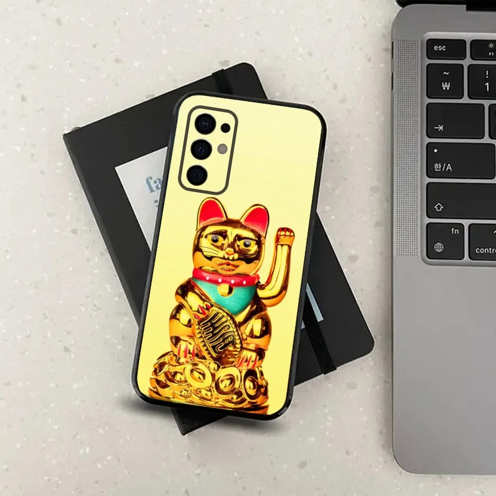 Чехол для телефона Maneki Neko Lucky Money Cat Samsung Galaxy A13 A21s A22 A31 A32 A52 A53 A71 A80 A91 мягкий черный