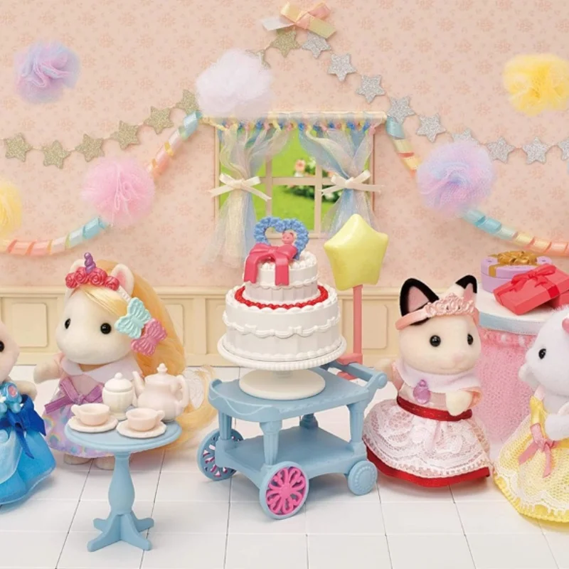 Новый Sylvanian Families аниме-фигурка серии черные уши кошка праздничный набор кукла