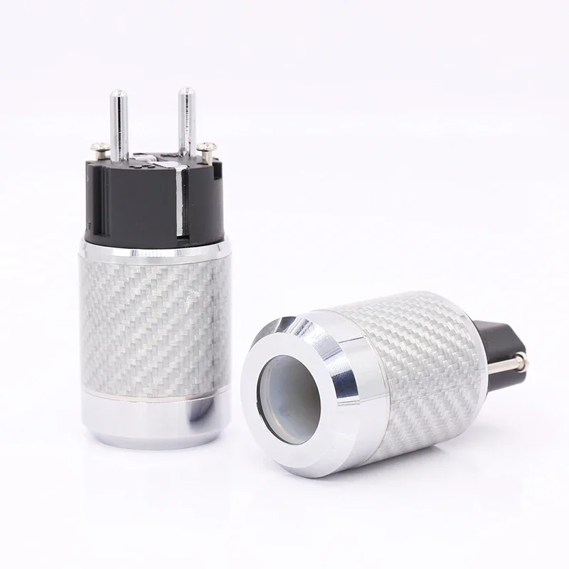 Сетевая вилка питания европейского стандарта из углеродного волокна IEC родиевый