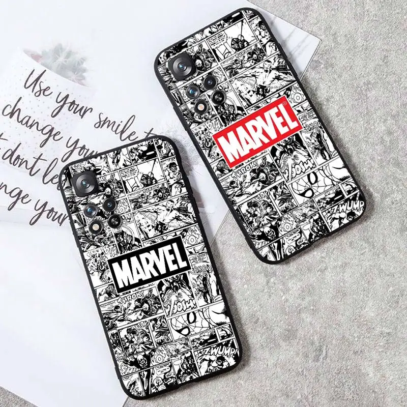 

Avengers Marvel Logo Art Comics Phone Case For Xiaomi Redmi Note 12 11E 11S 11 11T 10 10S 9 9T 9S 8 Pro Plus 5G 7 Black Cover