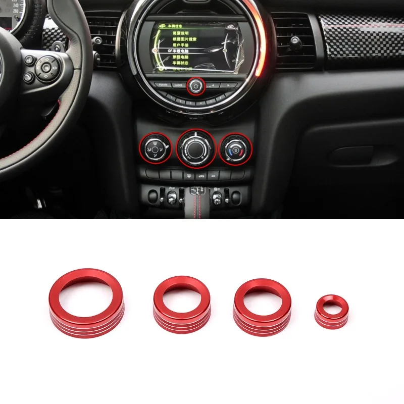 

For BMW MINI F55/F56/F57 2014-2022 Aluminum Alloy Black/Silver/Red Car Air Conditoin Knob Trim Cover Car Accessories