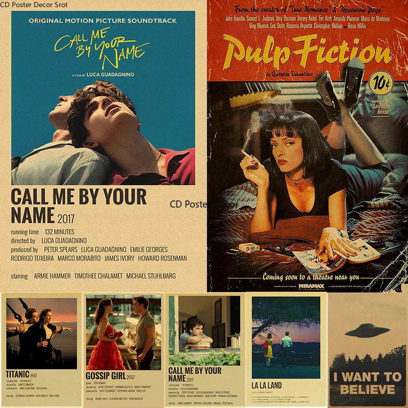 

Популярный классический постер фильма целлюлозно-фантастическая титановая пленка постеры из крафт-бумаги винтажная домашняя комната бар ...