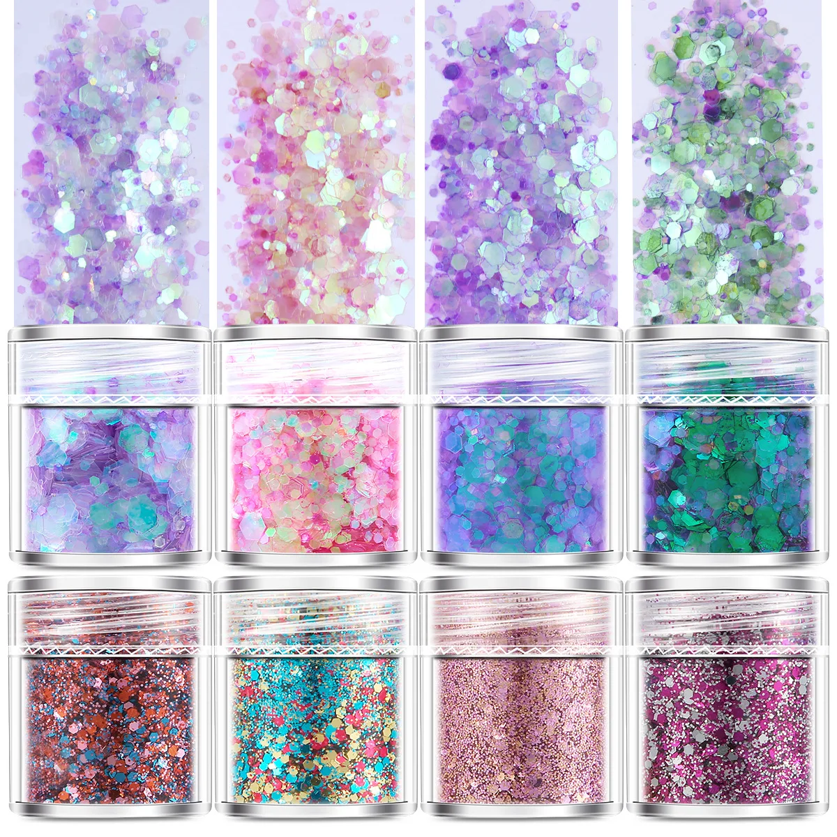 

DIY Nail Set Glossy Glitter Decorative Art Makeup Sequins Manicure Sequin Set Glitter Powder Nail Art Decorations