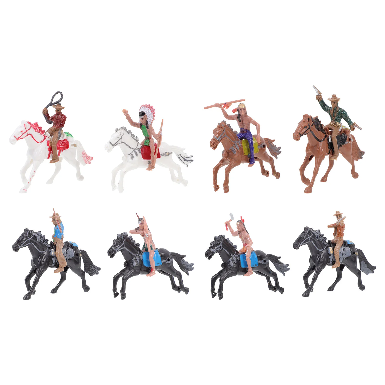 

8pcs Adornments Indian Figure West Cowboy Model Indians Figures Playset for Shop Kids