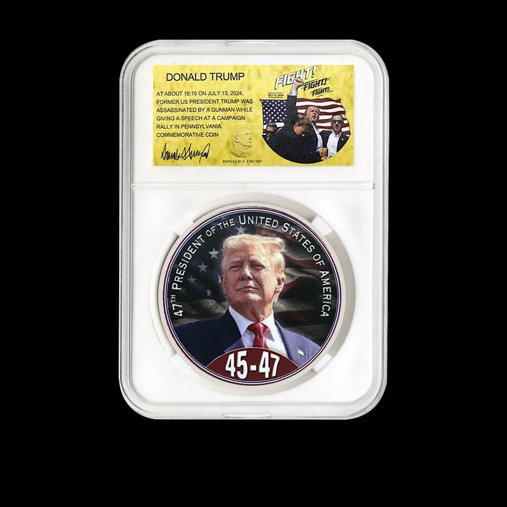 

Позолоченная/посеребренная памятная монета Дональда Трампа, 2025 г., 45-47, выбор президента США, предметы коллекционирования, художественный сувенир, подарок фанату