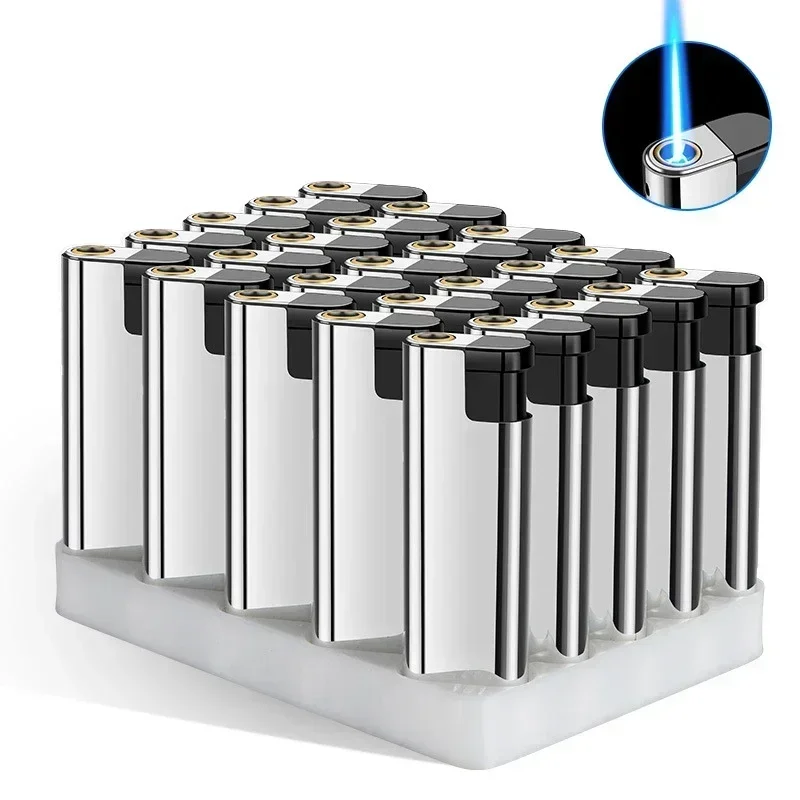 Уличная ветрозащитная зажигалка с прямым впрыском синее пламя прикуриватель