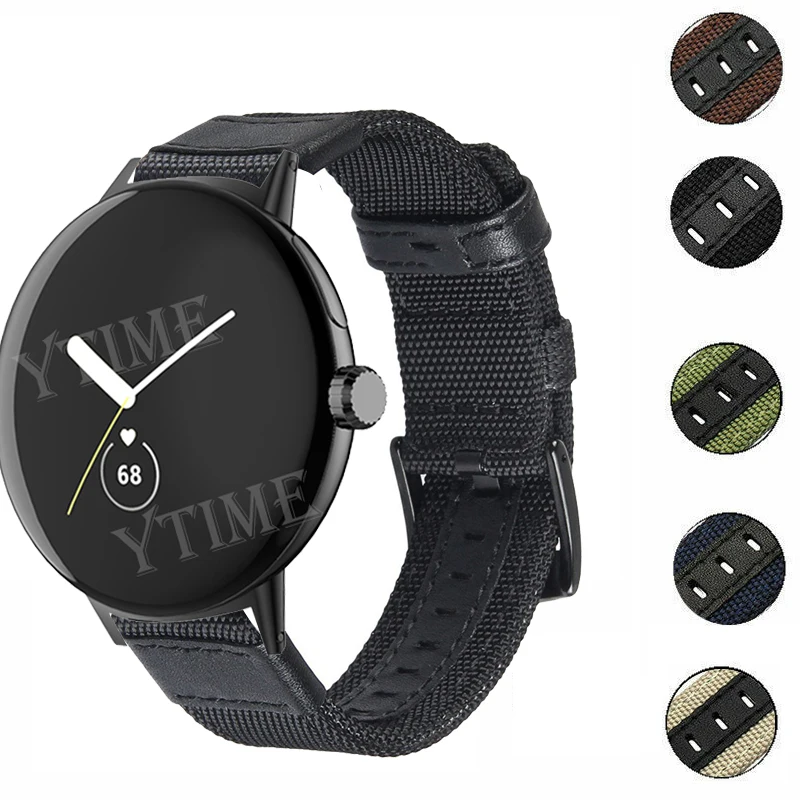 

Ремешок сменный для Google Pixel Watch, нейлоновый кожаный спортивный браслет для пикселей