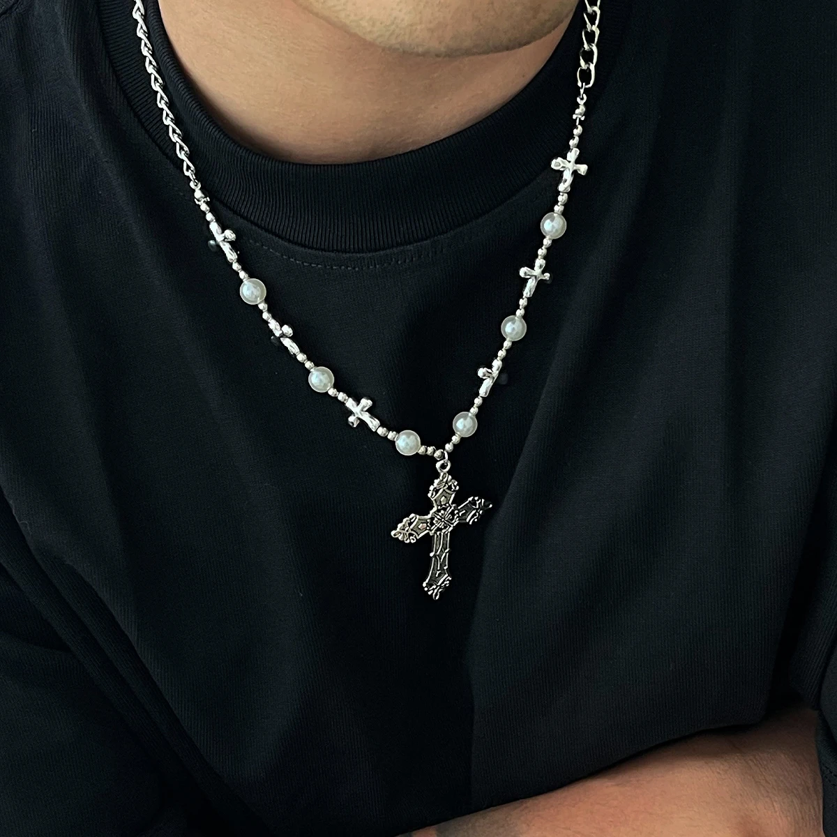 Salircon винтажное текстурированное ожерелье с крестом для мужчин новая тенденция