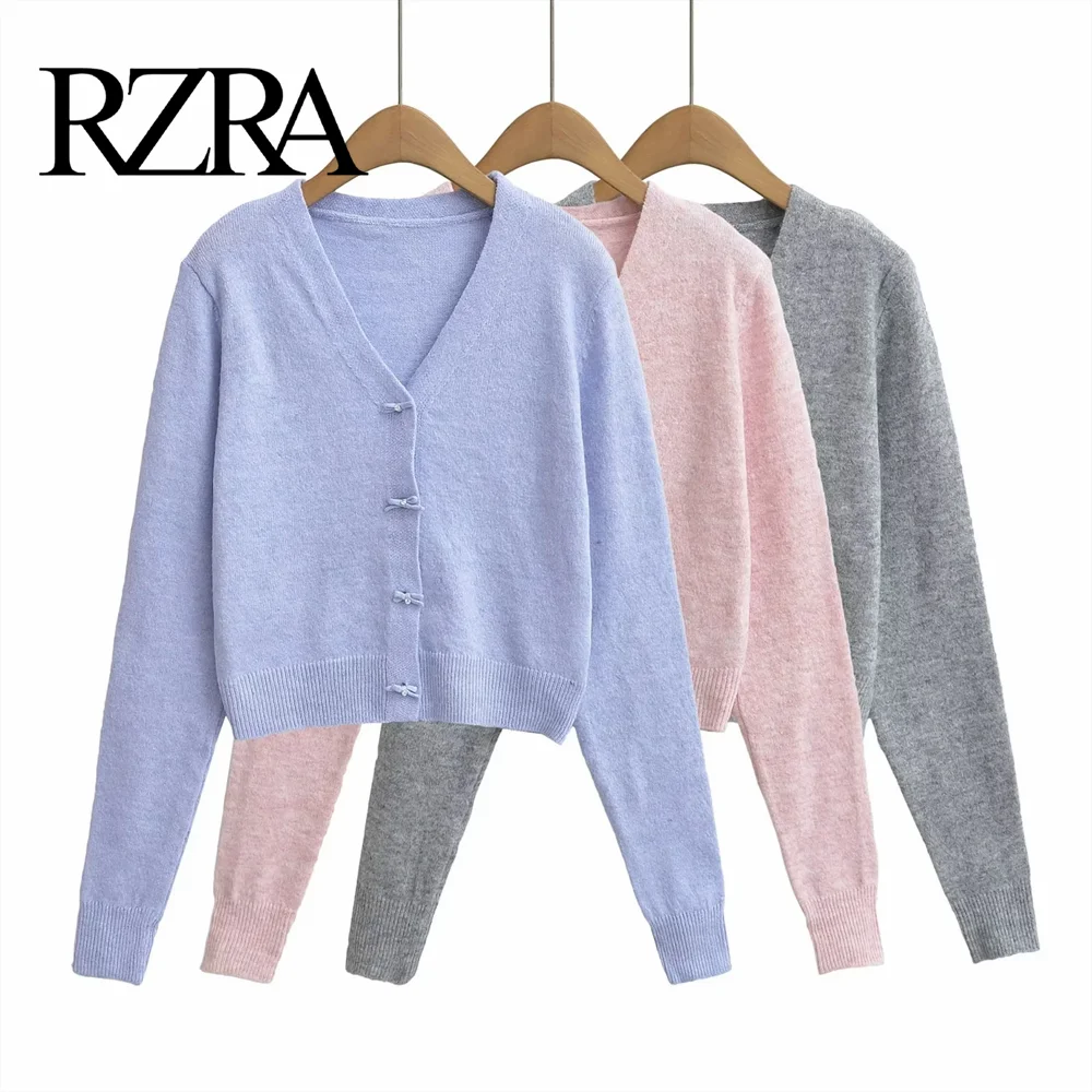 RZRA 2023 осень/зима новый женский модный стиль повседневный вязаный кардиган с