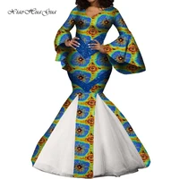 african dresses for women ladies long mermaid dress sexy v neck flare sleeve women maxi dress wedding party wy7875