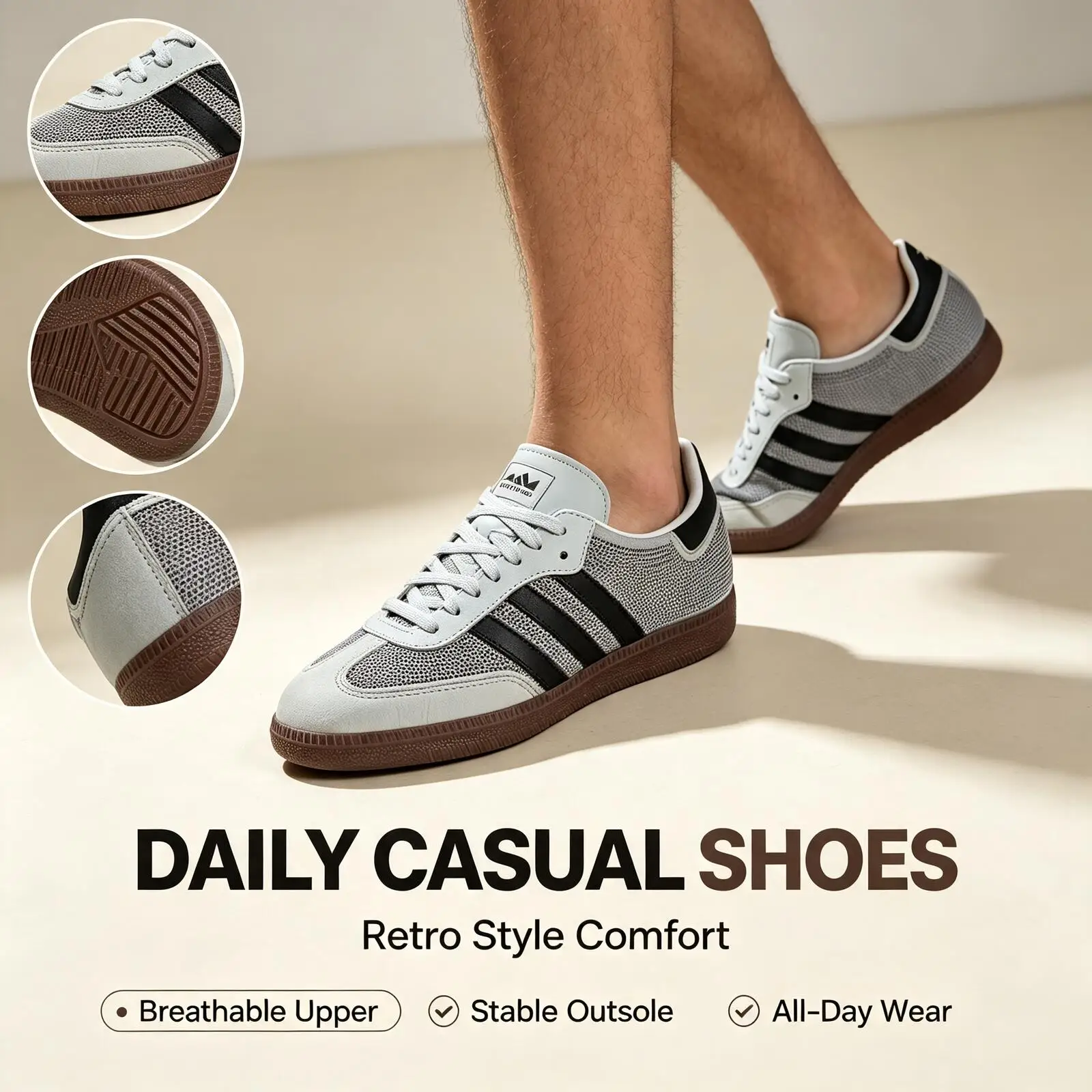 Фото Женские повседневные кроссовки Adidas Originals IH9055 2026 с технологией Cold Cement и резиновой подошвой, комфортные, белые №3