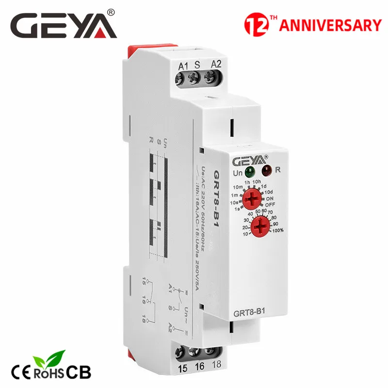 

Free Shipping GEYA GRT8-B Off Delay Time Relay Electronic 16A AC230V OR AC/DC12-240V with CE CB ROHS Certificate
