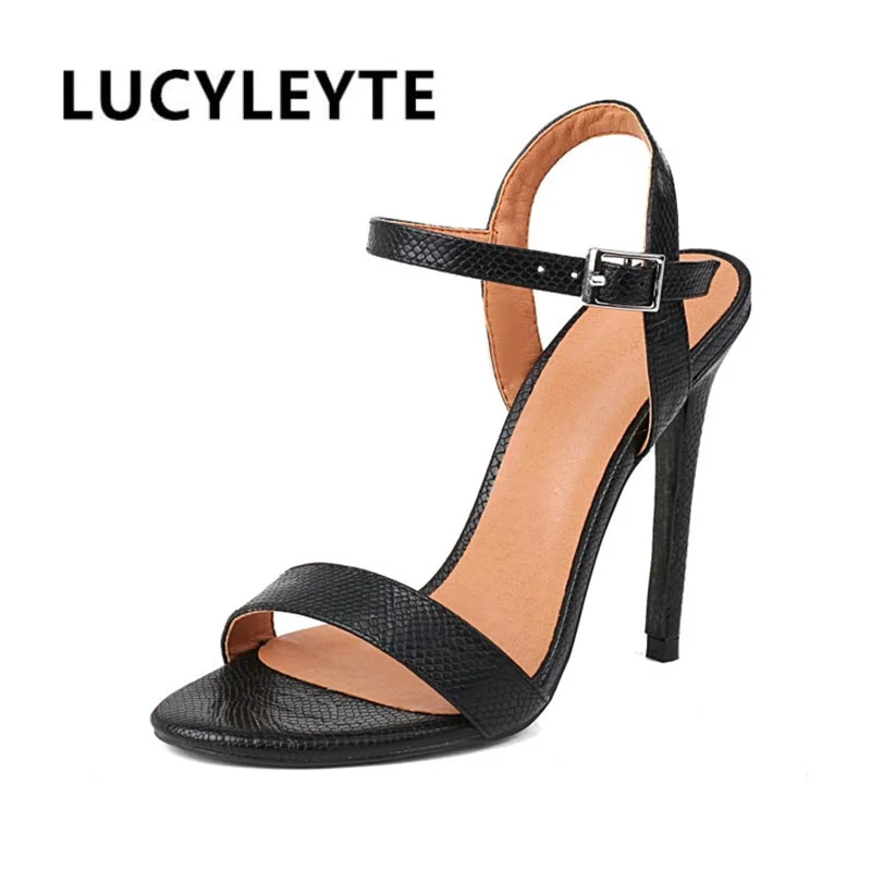 

Женские сандалии с открытым носком, туфли на высоком каблуке-шпильке с пряжкой и открытым носком, в европейском и американском стиле, весна ...