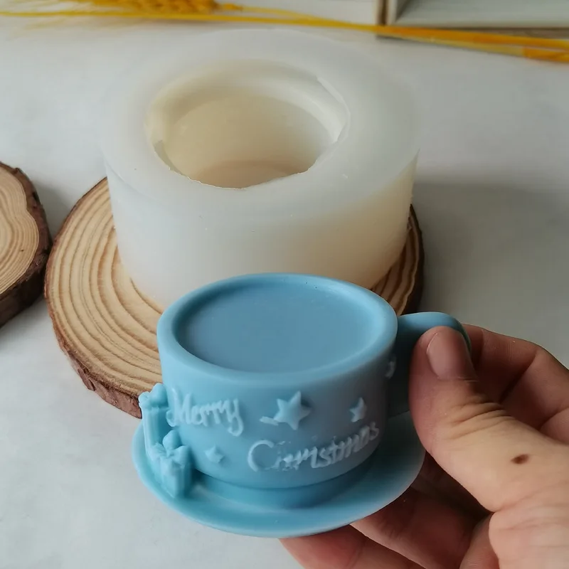 

Christmas Coffee Mug Shape Silicone Candle Mold Soap Handmade Mould Gypsum Craft DIY Fondant Cake Baking Mould Navidad Decor