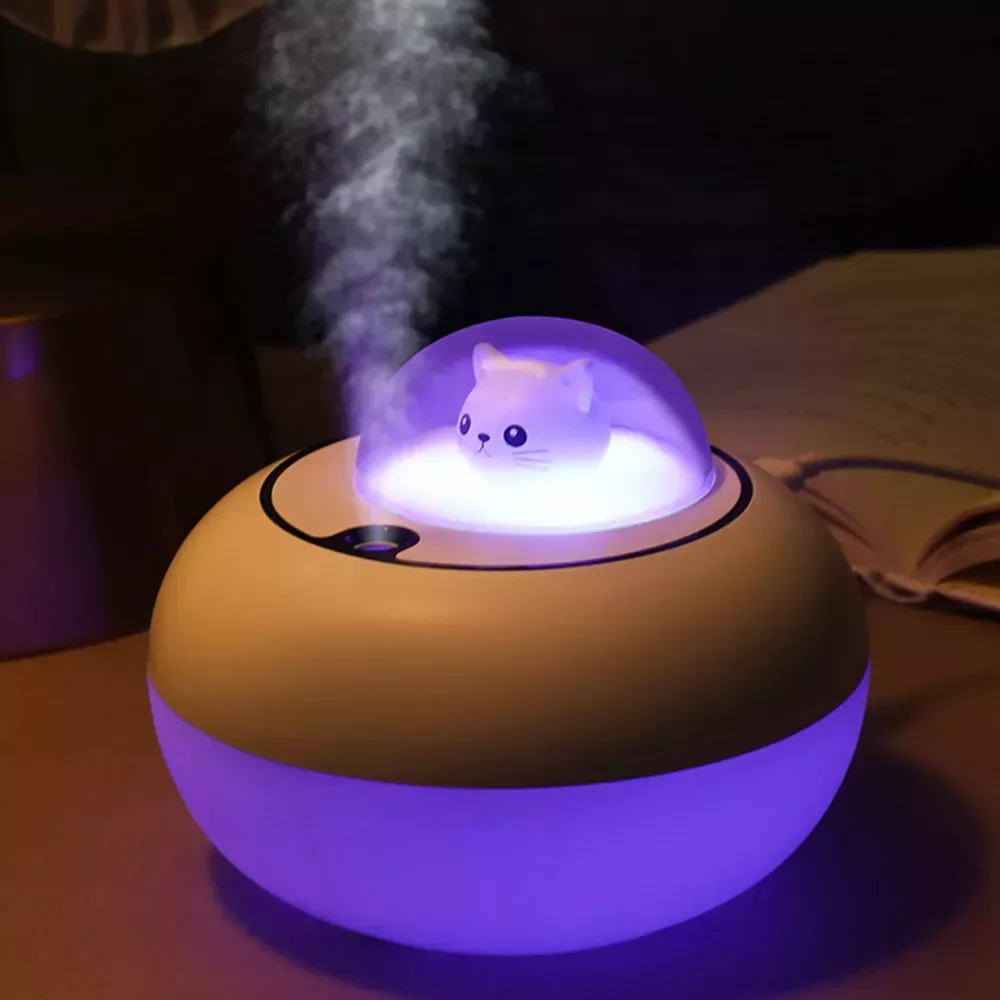 

NEW2023 Air Humidifier With Colorful Gradient Light Cute Mini Silent Ultrasonic Aroma Essential Diffuser For Home And Office