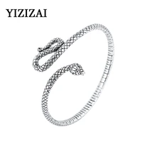 yizizai vintage punk open adjustable snake cuff bracelets for women men simple gothic wrist bangles vintage femme jewelry gifts