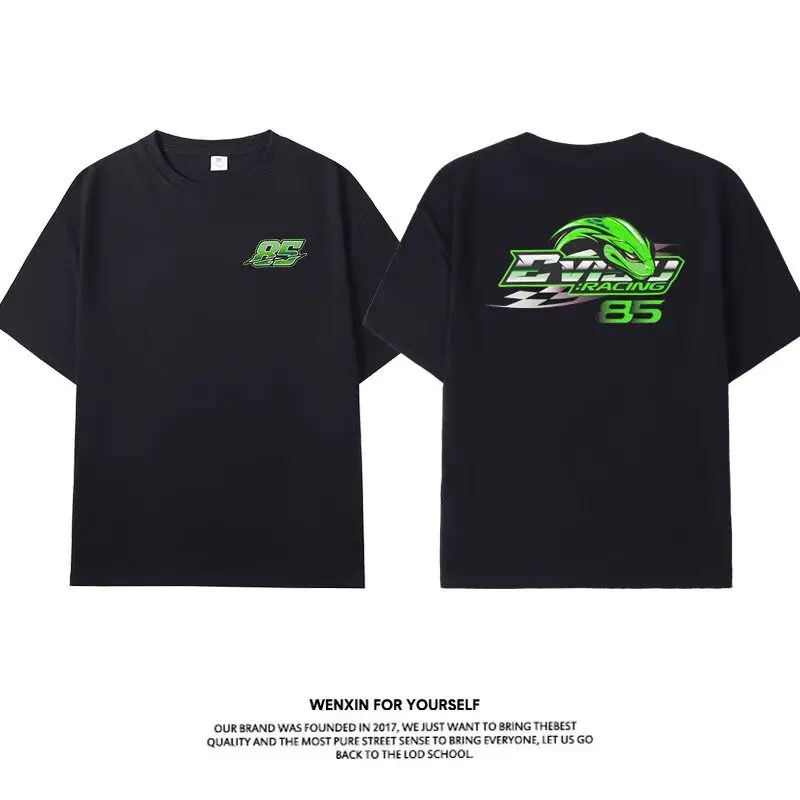Фото Ван Ибо Но. Футболка из 100% хлопка с коротким рукавом YIBO Racing: топ и одежда для фанатов соревнований (мужская и женская) №3