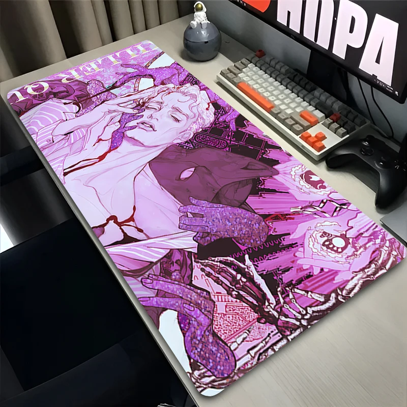 Фото Коврик для мыши для киберспорта J-jojo Bizarre Adventure Anime, удлиненный настольный коврик XXL, коврик для клавиатуры, игровой коврик, компьютерный коврик для мыши №5