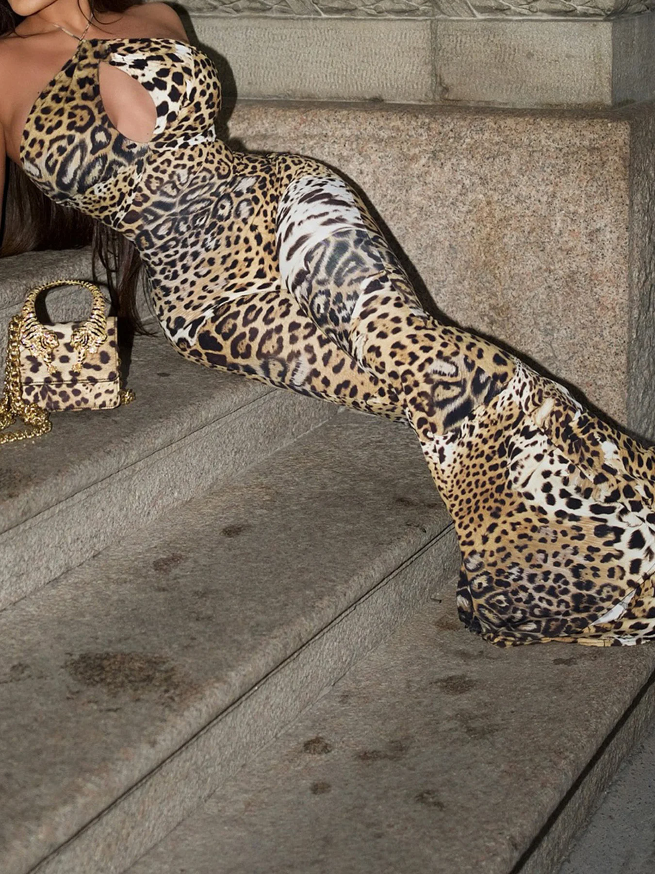 Комбинезон Rockmore с леопардовым принтом женская вечерняя одежда для ночного клуба