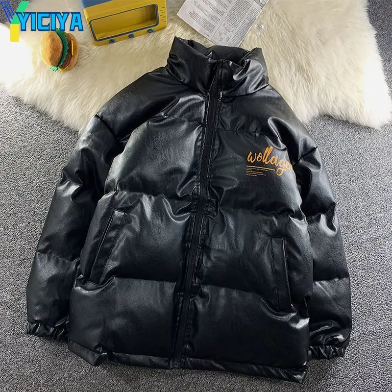 YICIYA Jackets For Women 2023 Parkas Coats Winter Warm Stand-neck Coats Female Fashion Streetwear Casual Leather Jackets Parkas