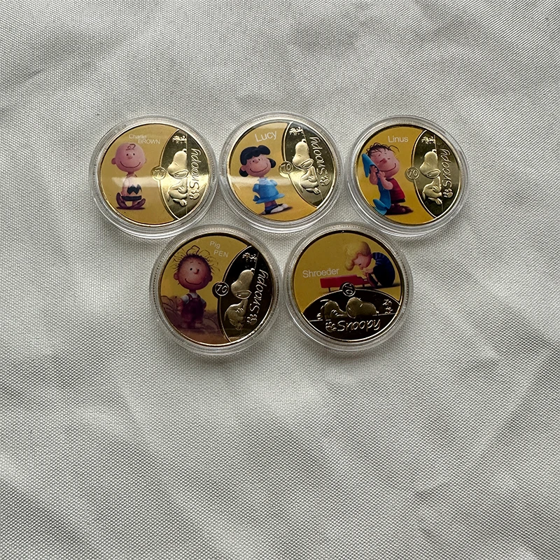 

American Anime Gold Plated Commemorative Coin Cartoon Doggy Challenge Coins Craft Souvenir Collectible Gift for Fans Home Decor