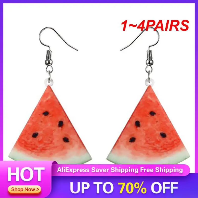 

1~4PAIRS Apparel Accessories White Opp Bag Fashion Earrings Fruit Earrings Earrings Summer Fresh 12g Creative Earrings