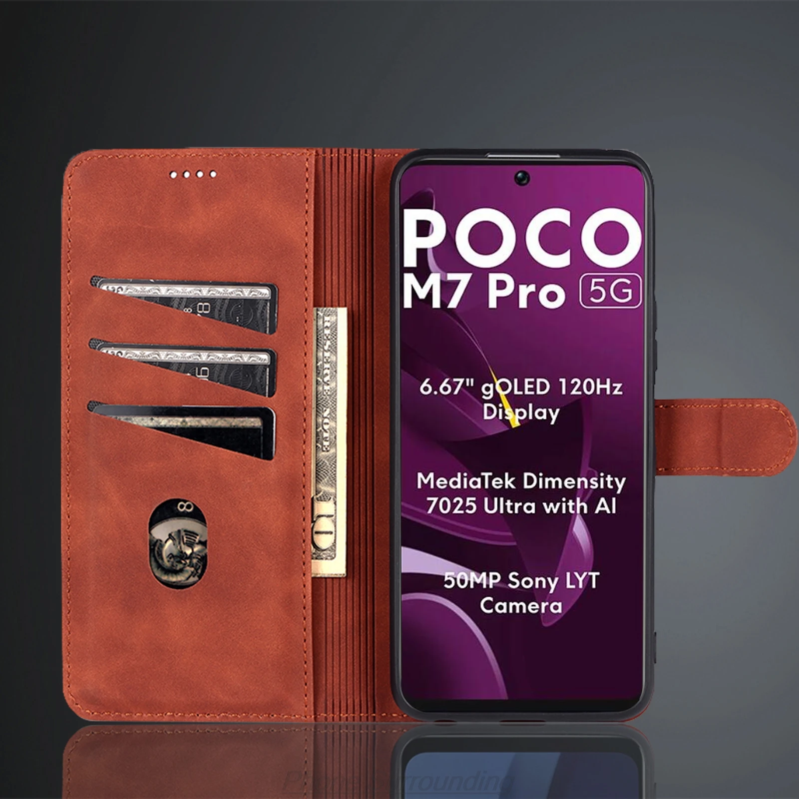 Фото Чехол-кошелек с держателем для карт для Xiaomi POCOPHONE POCO M7 Pro 5G/M7Pro 5G, чехол из искусственной кожи, откидная кобура, чехол для телефона, capa fundas Coque №4