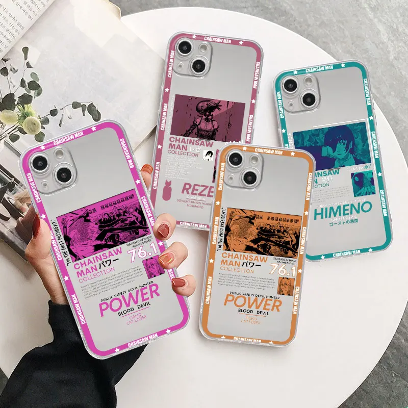 

Chainsaw Man Makima Power Phone Case For Apple iPhone 11 12 13 14 Max Mini 5 6 7 8 6s SE 2020 X XR XS Pro Plus Soft Cover fundas