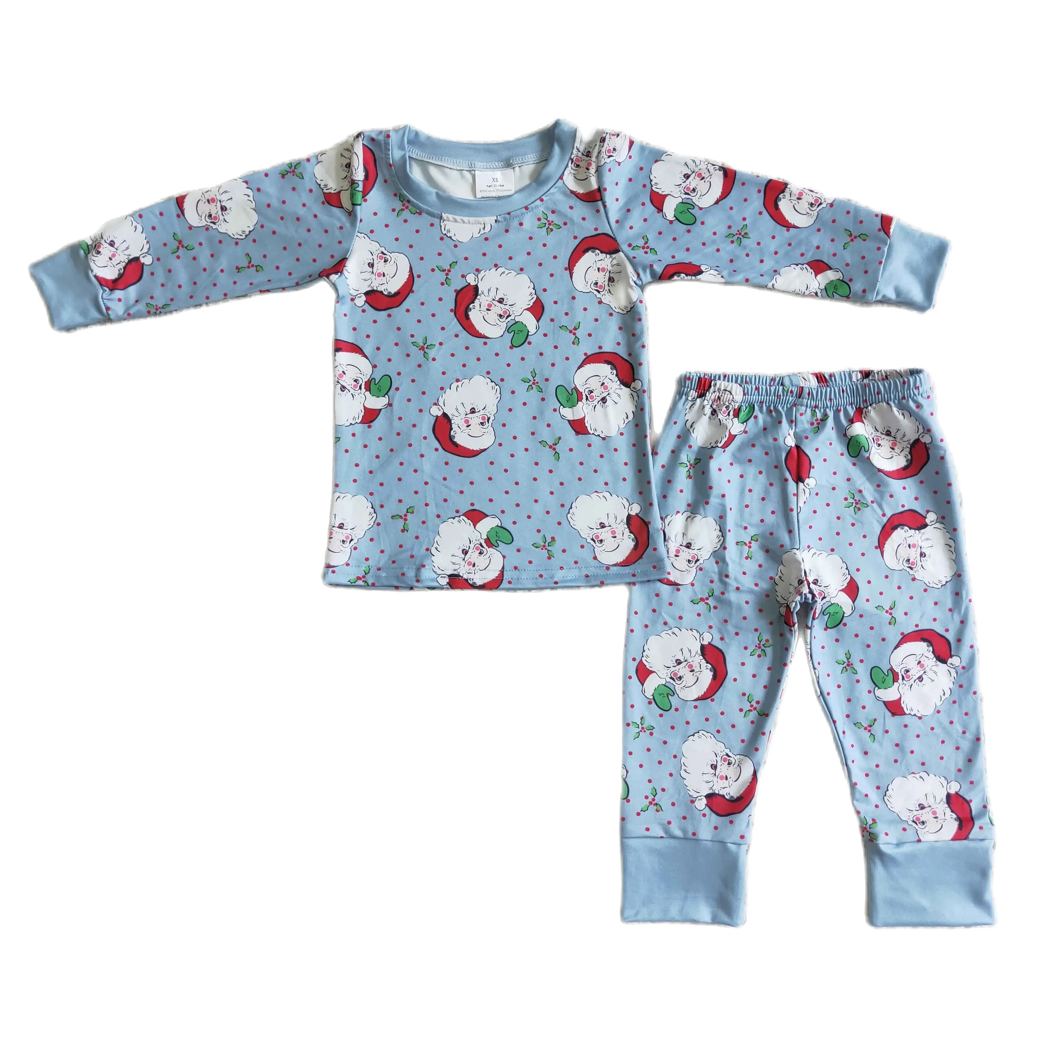 

BLP0056 Girls Christmas Santa Claus Print Long Sleeve Top With Trousers Spring And Fall