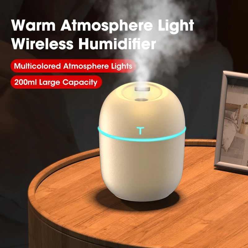 Миниатюрный увлажнитель воздуха со светодиодный Ной лампой USB-вентилятор