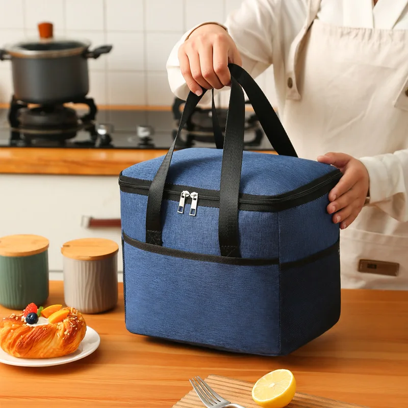 

High Capacity Insulated Lunch Bag Hand Carry Food Refrigeration Warm Waterproof Picnic Fruits Drinks Snacks Fresh Keeping Pouch