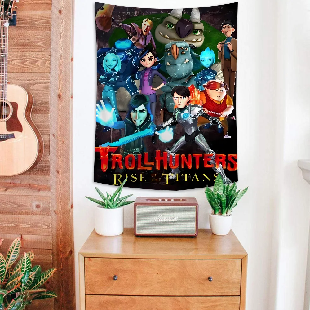 Настенный Гобелен В Стиле Аниме Триллиутеры С Мультяшным Принтом Полиэстер