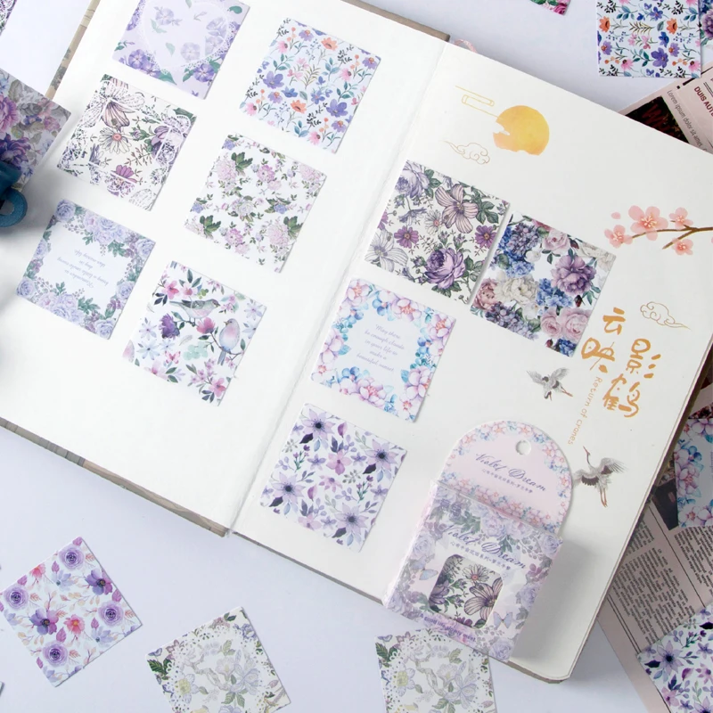 

Flower Stickers Decorating Card Journal Intime Aesthetic Journal Notepad Scrapbook Stationery Notebooks Sketch Book Art Supplies