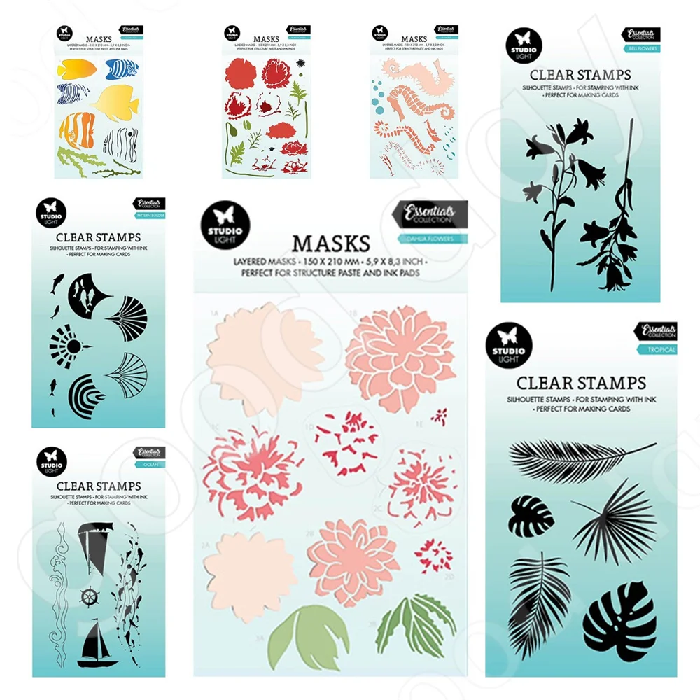 

New 2023 Flowers Underwater Creatures Cutting Dies Stamps Stencil Scrapbook Diary Decoration Embossing Template DIY Handmade