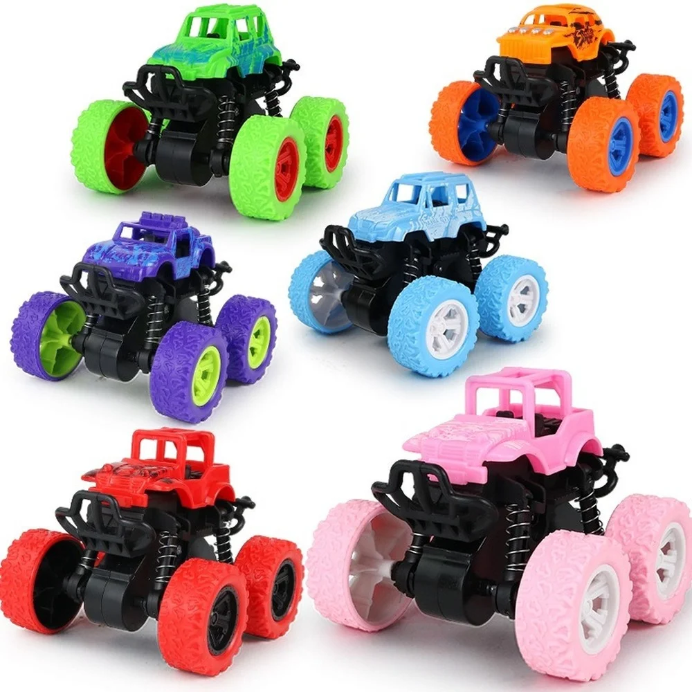 

6pcs/set Children Party Inertia 4WD Off-road Vehicle Baby Pull Back Car Resistant Toys Model Car Education for Kids Boys Gift 56