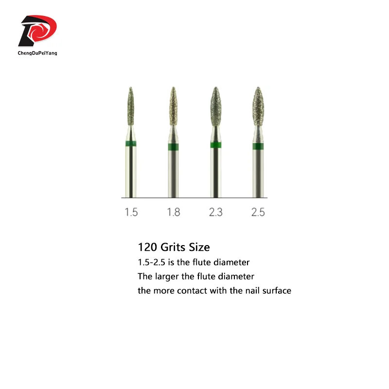 Бриллиантовые насадки в форме пламени для удаления кутикулы и мозолей