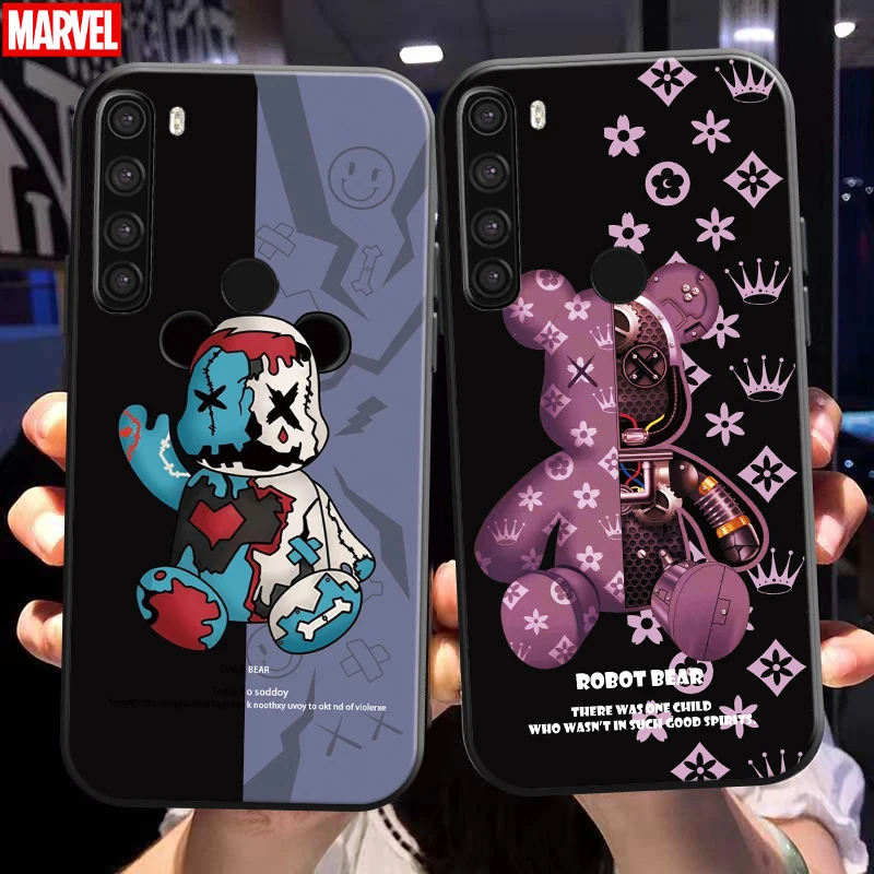 

Luxury Fashion Bear Phone Case For Xiaomi Redmi Note 8 8T 8 Pro 2021 Redmi 8 8A Liquid Silicon Coque Funda Back
