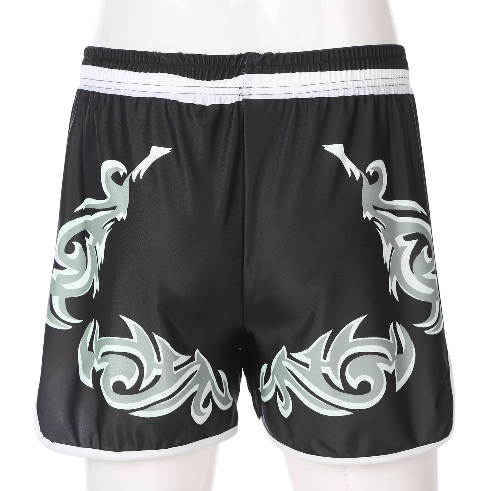 Mens Sleepwear Stylish Printing Boxer Shorts Elastic Waistband Short Pants Trunks for Boxing Fighting Training Swimming