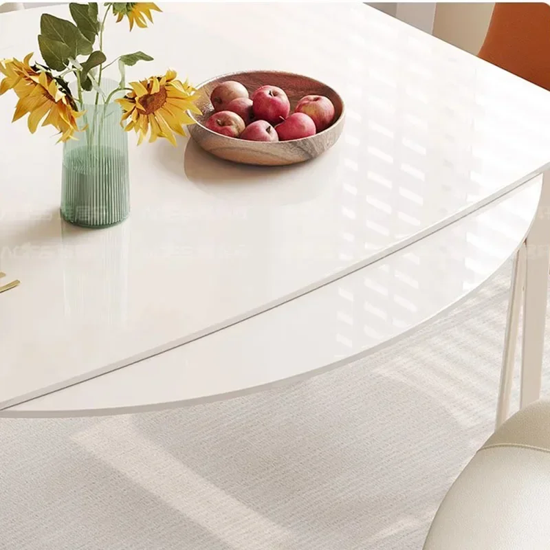 Красота Удобный обеденный стол Выдвижной круглый домашний кухонный Деревянный